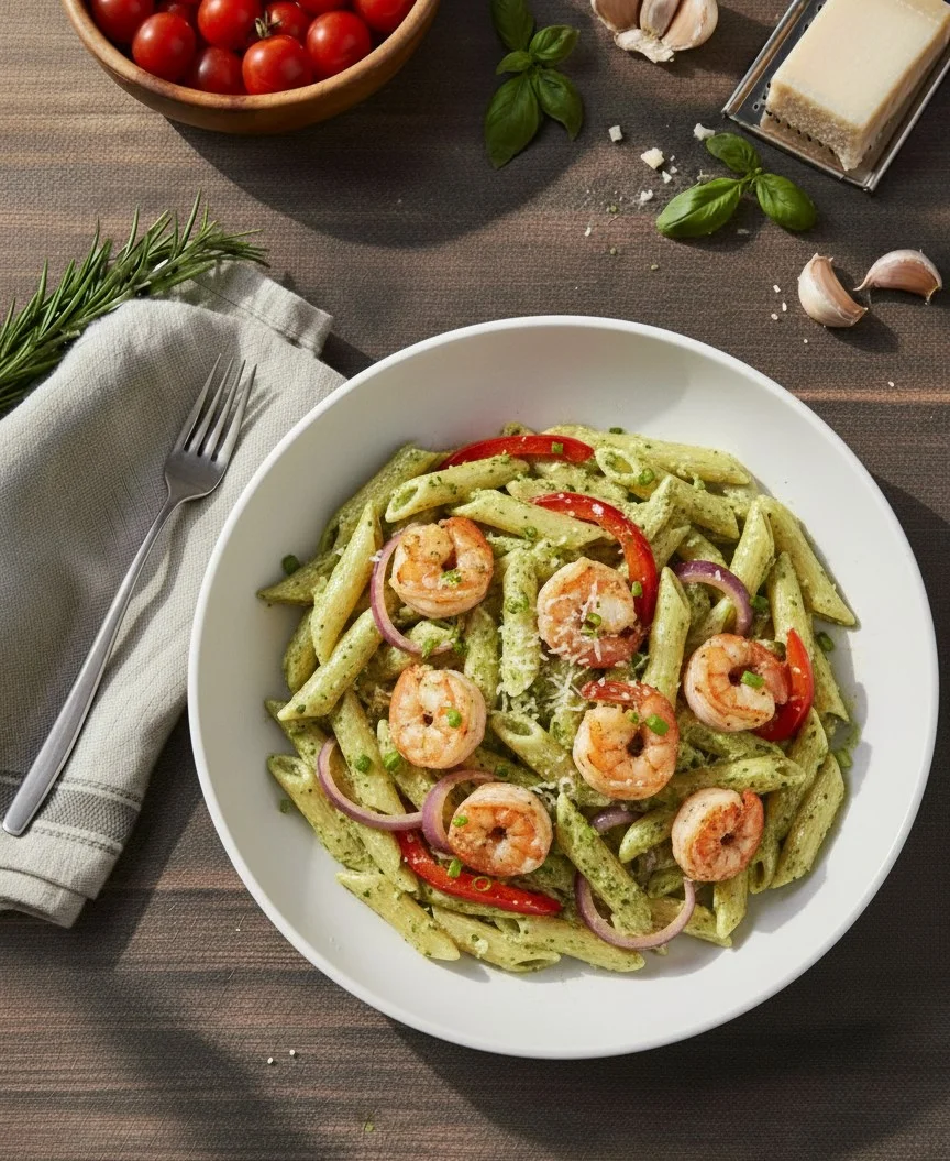Penne Pesto Gamba