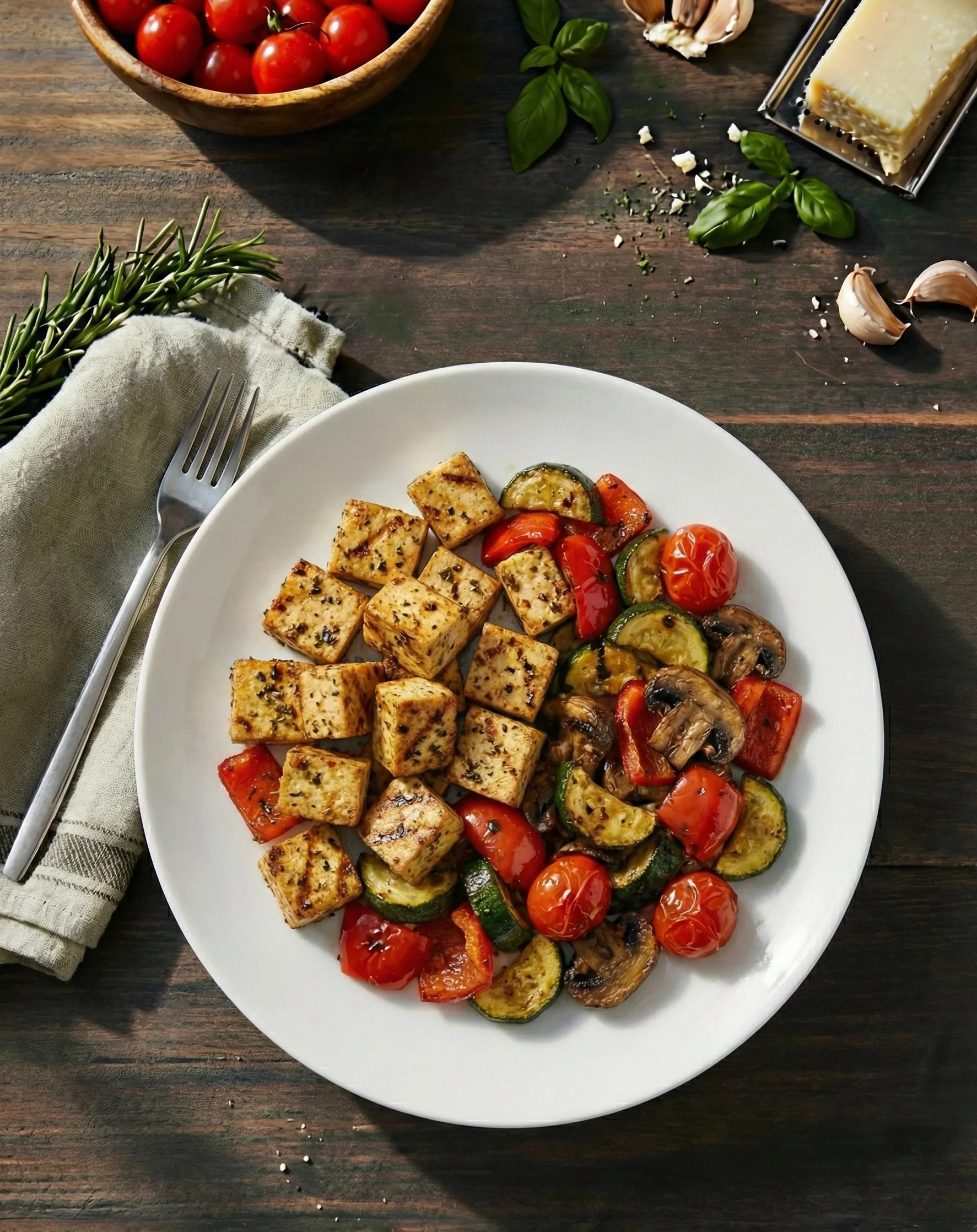 Gegrilde tofu met groenten