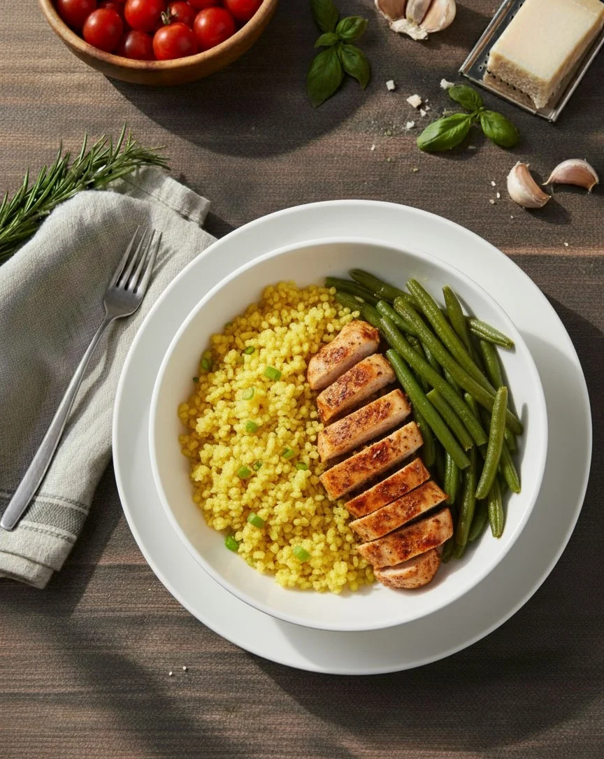 Bulgur Kip Sperziebonen