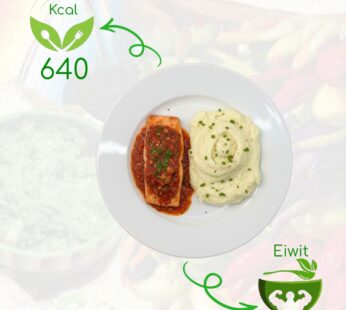 Aardappel puree zalm